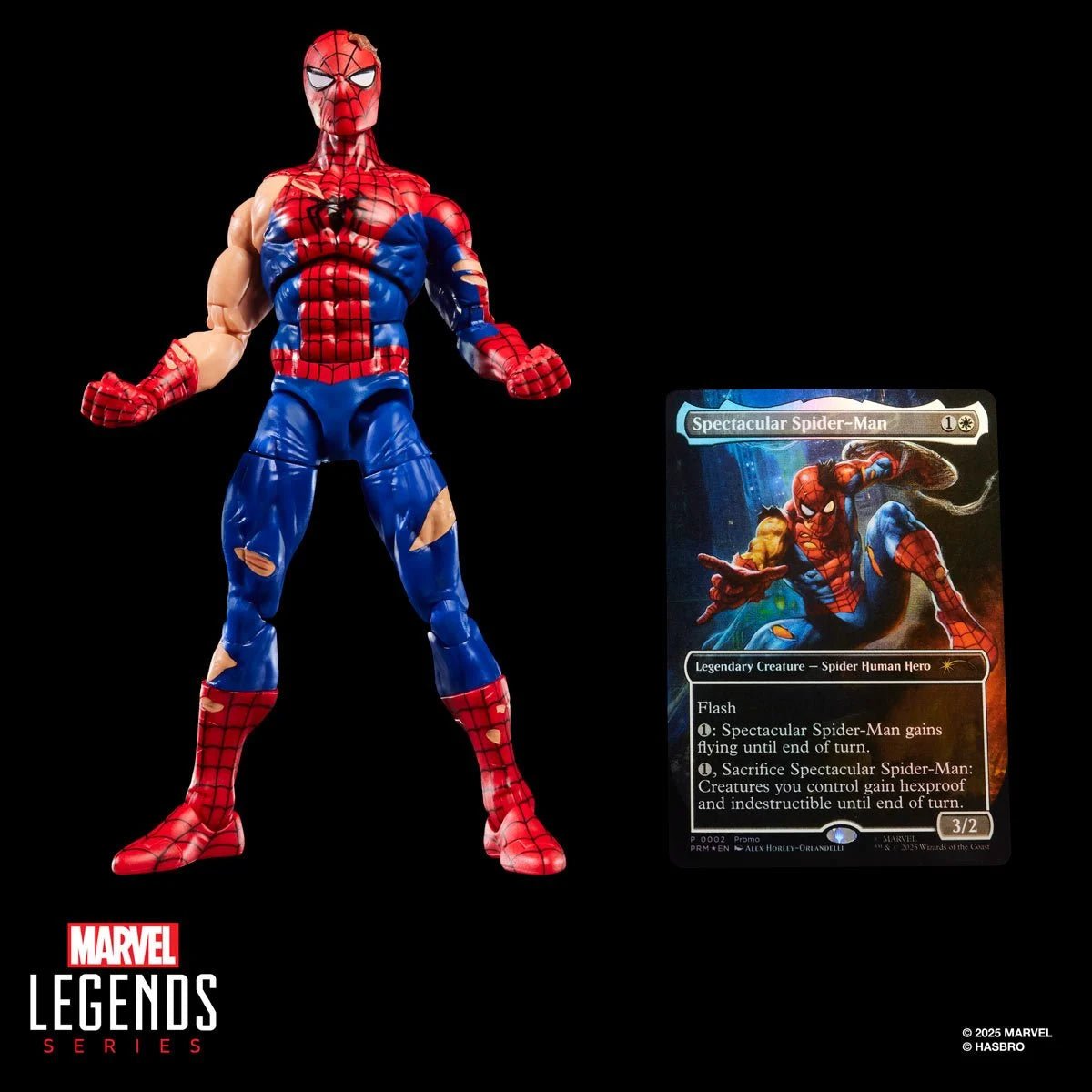 Magic The Gathering Marvel Legends Battle-Damaged Spider-Man Action Figure & Card Magic The Gathering Marvel Legends Battle-Damaged Spider-Man Action Figure & Card