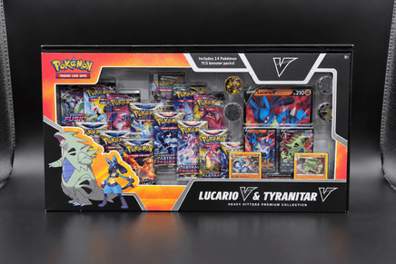 Pokémon TCG Lucario V & Tyranitar V Heavy Hitters Premium Collection - Blue Unlimited Toys & Collectibles