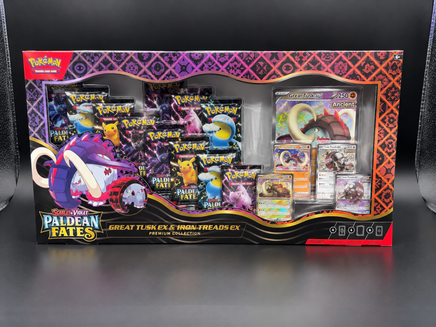 Pokémon TCG Paldean Fates Great Tusk ex & Iron Treads ex Premium Collection - Blue Unlimited Toys & Collectibles