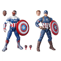 Marvel Legends Captain America Sam Wilson and Steve Rogers Action Figures 2-Pack - blueUtoys